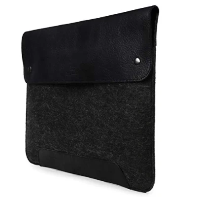 Abbildung von MegaGear MacBook Tasche aus echtem Leder und Fleece,Laptop Hülle für Pro Air,14 Zoll,13 Zoll (M2,M2 Pro,M2 Max,M1), 13,3 Zoll, iPad 12,9 Modelle 2020,2021,2022 2023