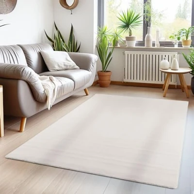 Abbildung von Veloursteppich Unicolor Einfarbig, Carpettex, Läufer, Höhe: 7 mm, Kurzflor Rund Teppich Anti Rutsch Rückseite Waschbar Flauschiger