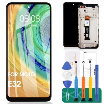Abbildung von für Motorola Moto E32 LCD Display Bildschirm Ersatz XT2227 Touch Digitizer Reparatur Kits Mit Rahmen(Schwarz,Nicht E32S/G22)