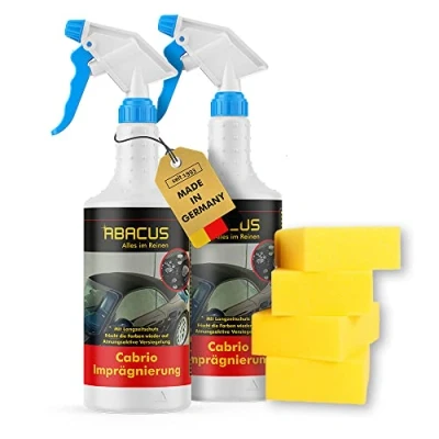 Abbildung von ABACUS® Cabrio Imprägnierung, Cabrioverdeck Verdeck Cabriodach Stoffdach Imprägnierer, Schutz Spray, Imprägnierer 2X 750 ml Set (7475)