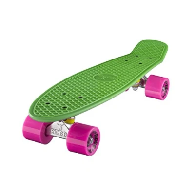 Abbildung von Ridge Skateboard 55 cm Mini Cruiser Retro Stil In M Rollen Komplett U Fertig Montiert Grün Rosa,