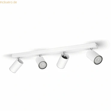 Abbildung von Philips myLiving Kosipo 4 er Deckenspots (4 x 5,5 W), elegante Deckenleuchte mit flexiblen Spots, GU10 Leuchte ohne Leuchtmittel, weiß