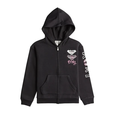 Abbildung von Roxy SURF Feeling Zipped Brushed Sweatjacke für Kinder, Größe: 104/110, Black