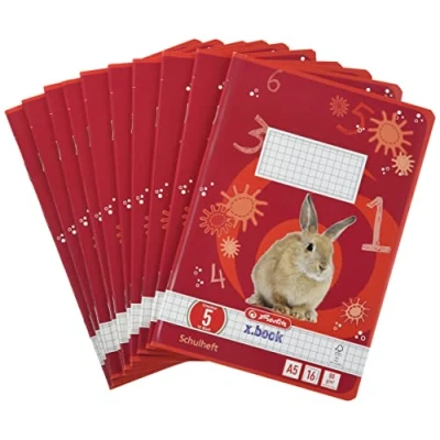 Abbildung von Herlitz 3320504 Hefte A5/16 Lineatur 05 (kariert 5 x mm) FSC Mixed 10er Packung Motive sortiert