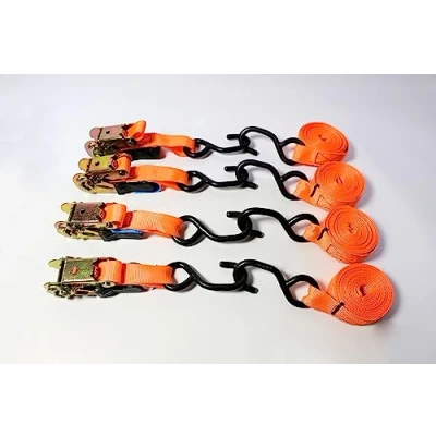 Abbildung von TECH CRAFT® Spanngurt Set 4m TÜV geprüft Klemmschloss Spannriemen (8tlg mit Ratsche)