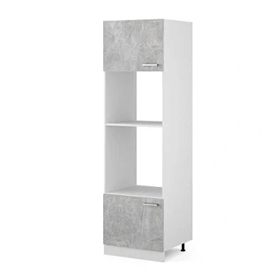 Abbildung von Vicco Mikrowellenumbauschrank R Line, Beton/Weiß, 60 cm