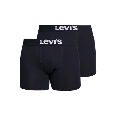 Abbildung von Levi&#039;s Solid Basic Boxer 2 PACK Panties, Herren, Größe: Large, Navy