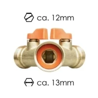 Abbildung von 2 Wege Verteiler Wasserverteiler Messing Gartenschlauch Wasserhahn 3/4&quot; BR 2234 Bradas, (1 tlg)