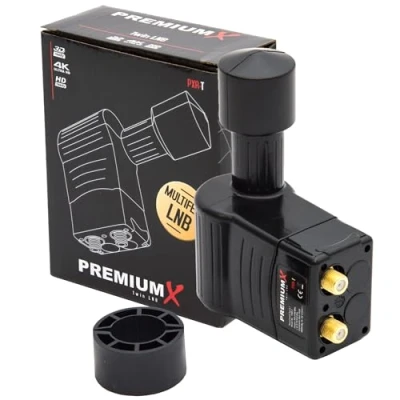 Abbildung von Premium X Rocket Twin LNB PXR T Sat für 2 Teilnehmer 3 Grad Multifeed Slim LMB HDTV LNC HD FULLHD 3D 4K UltraHD UHD