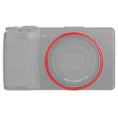 Abbildung von JJC Metallring Ringkappe Adapter für Ricoh GR III GRIII GR3 DSLR Digital Kamera, ersetzt GN 1 Akzentring rot