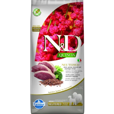 Abbildung von N&amp;D Quinoa DOG Neutered Ente &amp; Brokkoli Spargel varianten 12 kg