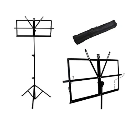 Abbildung von MALATEC Notenpult Musiknotenständer Eleganz und Praktisch, (Notenständer Set, 1x Notenständer mit Aufbewahrungsbeutel), Stabiler dreibeiniger Sockel, höhenverstellbar, klappbar