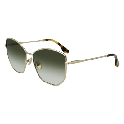 Abbildung von Victoria Beckham Damen VB225S 700 Sonnenbrillen Metall Gold Braun Geometrisch Schattiert