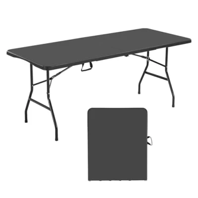 Abbildung von VEVOR Klapptisch Tragbarer Picknicktisch Buffettisch Kunststoff 180cm Schwarz