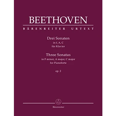 Abbildung von Drei Sonaten für Klavier f Moll, A Dur, C Dur op. 2. BÄRENREITER URTEXT. Spielpartitur, Sammelband, Urtextausgabe