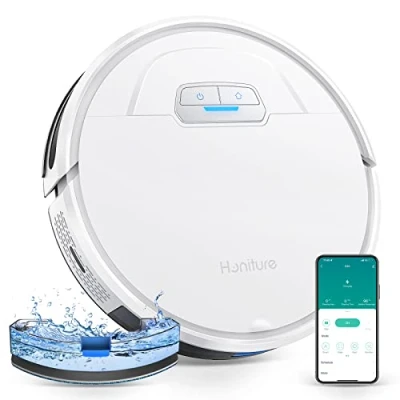 Abbildung von HONITURE Staubsauger Roboter, G20 Saugroboter mit Wischfunktion,4000Pa,Kehren Saugen Wischen 3 in 1 Roboterstaubsauger,Ideal für Tierhaare, Teppiche und Hartböden,Sprach Fernbedienungssteuerung