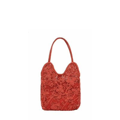 Abbildung von Desigual Medium Crochet Shoulder Handtasche, Damen, Größe: One Size, Orange