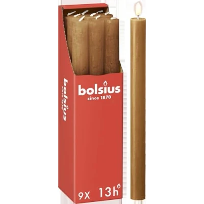 Abbildung von Bolsius Abendessenkerze Rustikal Spice Brown 27 cm 9 Stücke
