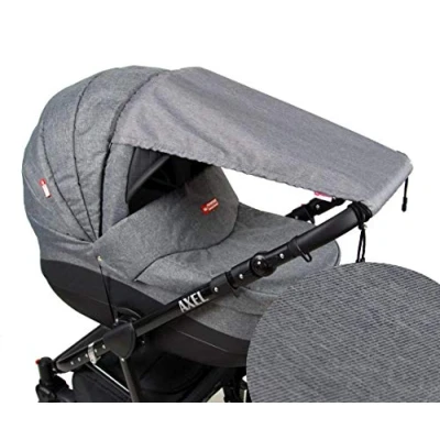 Abbildung von BABYLUX Sonnenschutz SONNENSEGEL für Kinderwagen Buggy UV Schütz (54. Dunkel Grau)