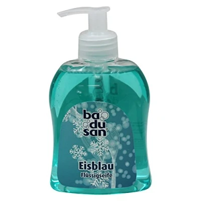 Abbildung von badusan Flüssigseife Eisblau 300 ml, flüssige Seife Handseife Seifenspender Handlotion