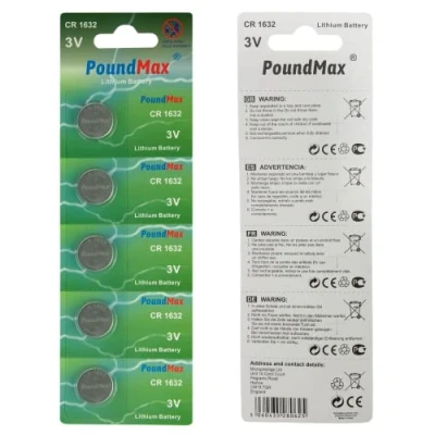 Abbildung von PoundMax 1632 CR1632 Lithium Batterien, 3 V, 5 Stück