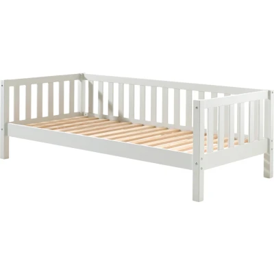 Abbildung von Vipack Einzelbett, (Made in Europe), Sprossenumrandung, Liegefläche 90x200 cm, Milky Pine oder Weiß