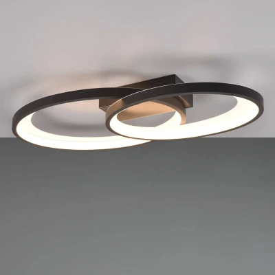 Abbildung von Reality Leuchten LED Deckenleuchte Malaga R64482134, Metall Schwarz matt, inkl. 25 Watt