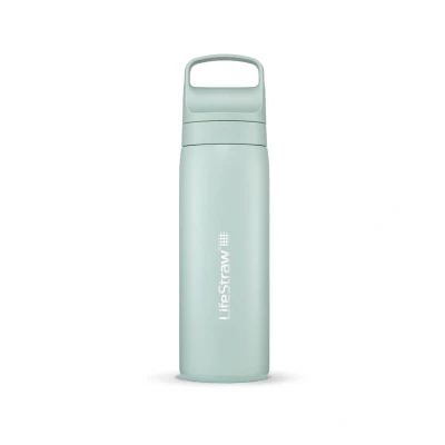 Abbildung von Wasserfilterflasche Go 2.0 Seafoam Edelstahl isoliert 500 ml Hellgrün
