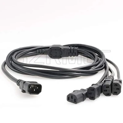 Abbildung von SZRMCC USV PDU Server Y Splitter Netzkabel IEC320 C14 bis 3 x C13 10A 250V Verlängerungskabel (4xC13 1.8m)
