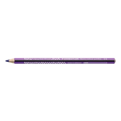 Abbildung von STAEDTLER Buntstifte Noris colour jumbo, ergonomische Dreikantform, bruchsichere und weiche Mine, Made from Upcycled Wood, intensiver Farbabstrich, 12 lavendel im Kartonetui, 188 6