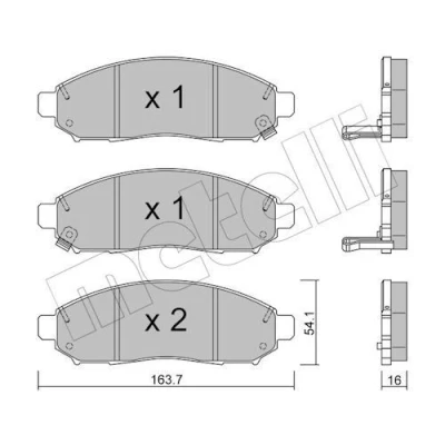 Abbildung von METELLI 22 0743 1 Bremsbelagsatz NISSAN: NV200 Kasten / Kombi, Evalia Bus, Leaf I
