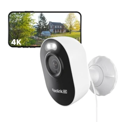 Abbildung von Reolink 4K Wi Fi 6 Überwachungskamera Aussen mit 2,4/5GHz Dual Band Fi, Farb Nachtsicht, Plug In WLAN Kamera Outdoor 24/7 Aufzeichnung, Intelligente Erkennung, Sirene, Wetterfest, Lumus Pro