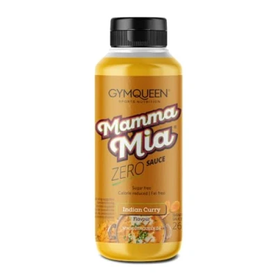 Abbildung von GymQueen Mamma Mia Zero Sauce, kalorienreduziert, ohne Fett &amp; Zuckerzusatz, zum Verfeinern von Gerichten oder als Salat Dressing, vegetarisch, Indian Curry