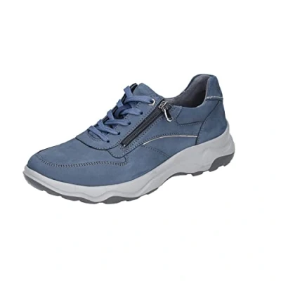 Abbildung von Waldläufer MAX Sportlicher Schnürer, Damen, Größe: 40.5, Blau Leder