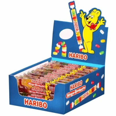Abbildung von Haribo Mega Roulette Fruchtgummi Rollen, 1er Pack (40 x 45g)
