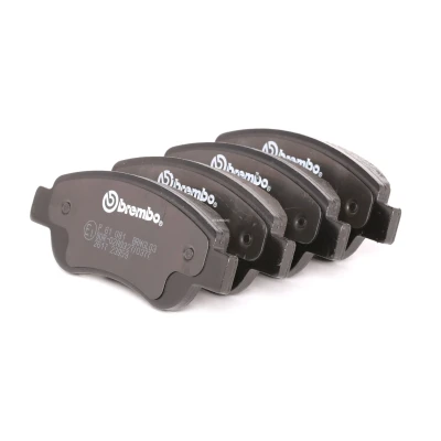 Abbildung von BREMBO P 61 081 Bremsbelagsatz exkl. Verschleißwarnkontakt mit Bremssattelschrauben Zubehör PEUGEOT: 108 Schrägheck, 107 CITROËN: C1 I