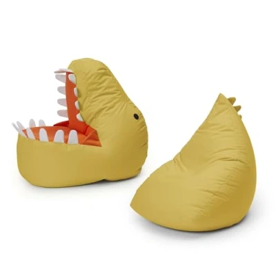Abbildung von Lumaland Kindersitzsack Set Dino, 2 TLG. Sitzsack für Outdoor &amp; Indoor Sessel BZW. Kindersofa mit Füllung, ideal fürs Kinderzimmer Sessel: 1 x Monster