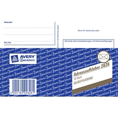 Abbildung von 10 x Avery Zweckform Adreßaufkleberheft A6 selbstklebend Blatt