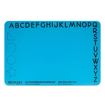 Abbildung von Westcott Erwachsene Bastelunterlage, blau, 304 x 454 mm