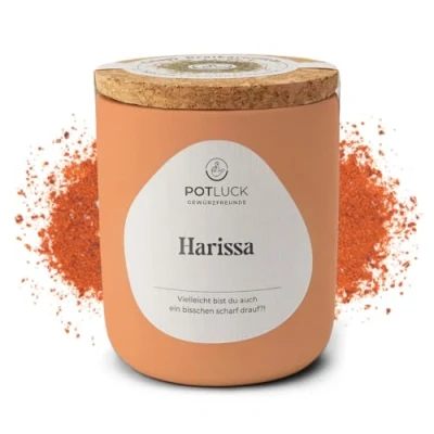 Abbildung von POTLUCK Harissa Gewürzmischung im Keramiktopf 60g Vegan, glutenfrei und mit natürlichen Inhaltsstoffen