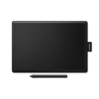 Abbildung von Wacom One by Digitalisiergerät Rechts und Linkshänder 21,6 x 13,5 cm elektromagnetisch Verkabelung USB schwarz, rot