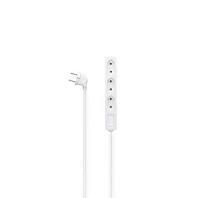 Abbildung von Hama Steckdosenleiste 3 fach, Kabellänge 2,5 m, Farbe Weiß, flach fach (Kabellänge m), Mehrfachsteckdose, 250 V, 1700 W, 7,5 A