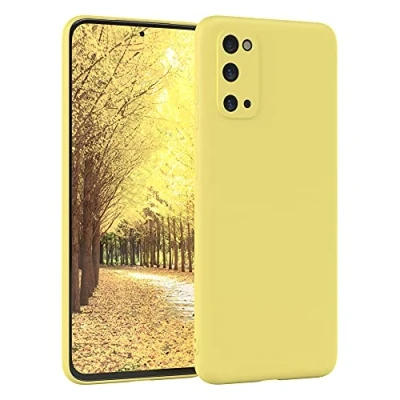 Abbildung von EAZY Case Silikonhülle für Samsung Galaxy S20 Hülle Silikon Gelb weich stoßfeste Handyhülle Schutzhülle mit Kameraschutz Dünn Premium Schutz Cover TPU Phone Bumper in Pastellgelb