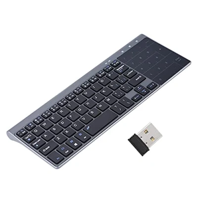 Abbildung von Kabellose Tastatur, Tragbare, Schlanke 2,4 GHz Tastatur mit Touchpad f¨¹r Computer/Desktop/PC/Laptop/TV Box und Windows