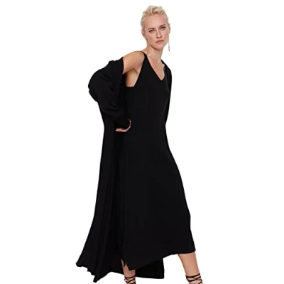 Abbildung von Trendyol Damen Jacquard Knitwear Dress Kleid, Schwarz, S