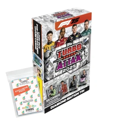 Abbildung von Bundle mit Topps Turbo Attax Formel 1 2025 Trading Cards + Exklusive Collect it Hüllen (1 Mega Tin Diamond)