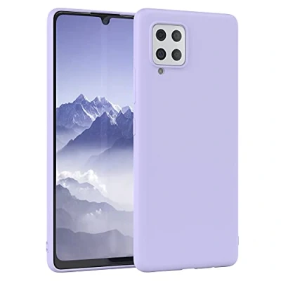 Abbildung von EAZY Case Silikonhülle für Samsung Galaxy A42 5G Hülle Silikon Lila weich stoßfeste Handyhülle Schutzhülle mit Kameraschutz Dünn Premium Schutz Cover TPU Bumper Lavendel Violett