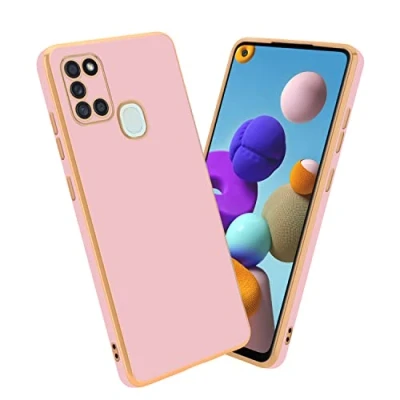 Abbildung von Cadorabo Hülle kompatibel mit Samsung Galaxy A21s Schutzhülle TPU Silikon Case Liquid Design Kameraschutz Slim Kratzfest Weiche Gummi Rundumschutz für in Rosa