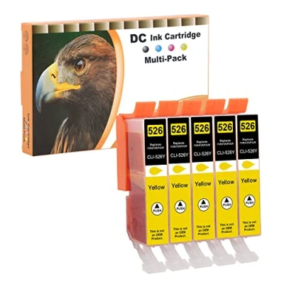 Abbildung von D&amp;C 5X Gelb Druckerpatronen Kompatibel für Canon CLI 526 Y Pixma MG5250 MG5300 MG5340 MG5350 MG6250 MG8150 MG8250 MX885 MX895 IP4840 IP4850 IP4900 MG5140 MG5150 MG5240 MX710 MX715
