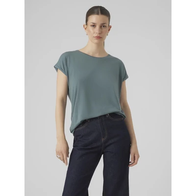 Abbildung von Vero Moda Vmava Plain Tshirt basic, Damen, Größe: Large, North atlantic
